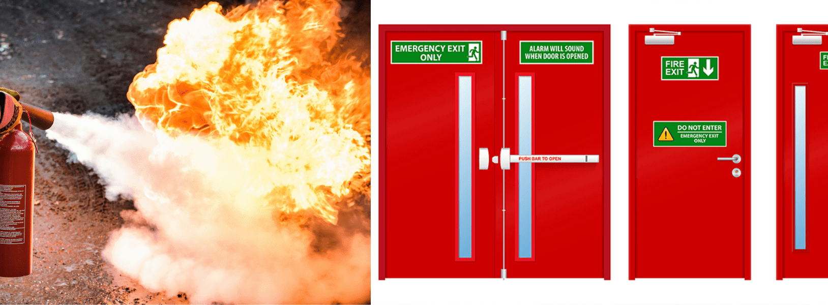 Fire doors and fire suppression demonstration