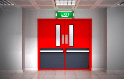 Fire rated exit door